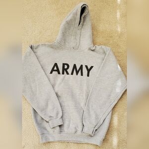 Youth XL Army Pullover Hoodie Sweatshirt - Grey PT